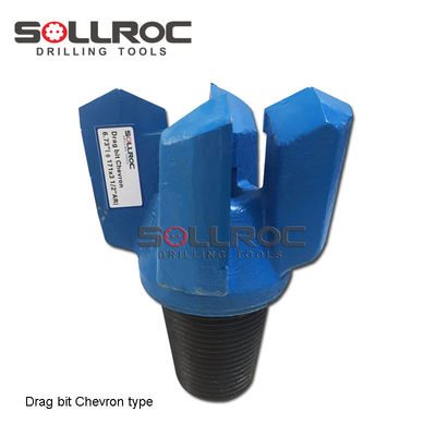4 Wings Chevron Drill Bit for Middle Rock Drilling Gold Or Customized and API 2 3/8' REG Thread Type (Страничная буровая установка для сверления золота из средней породы или специально разработанная и API 2 3/8' REG Thread Type)