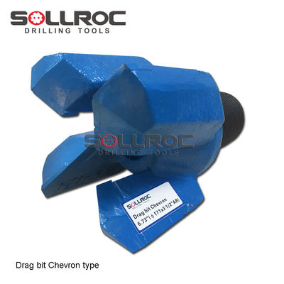 4 Wings Chevron Drill Bit for Middle Rock Drilling Gold Or Customized and API 2 3/8' REG Thread Type (Страничная буровая установка для сверления золота из средней породы или специально разработанная и API 2 3/8' REG Thread Type)